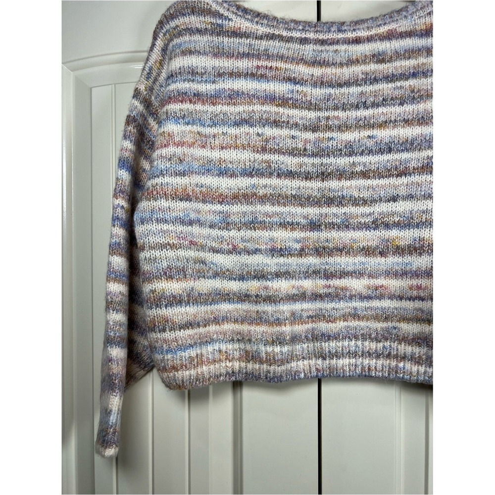 Hollister Multi-Color Spacedye Knit Oversized Boatneck Sweater SIZE SMALL - Picture 6 of 8